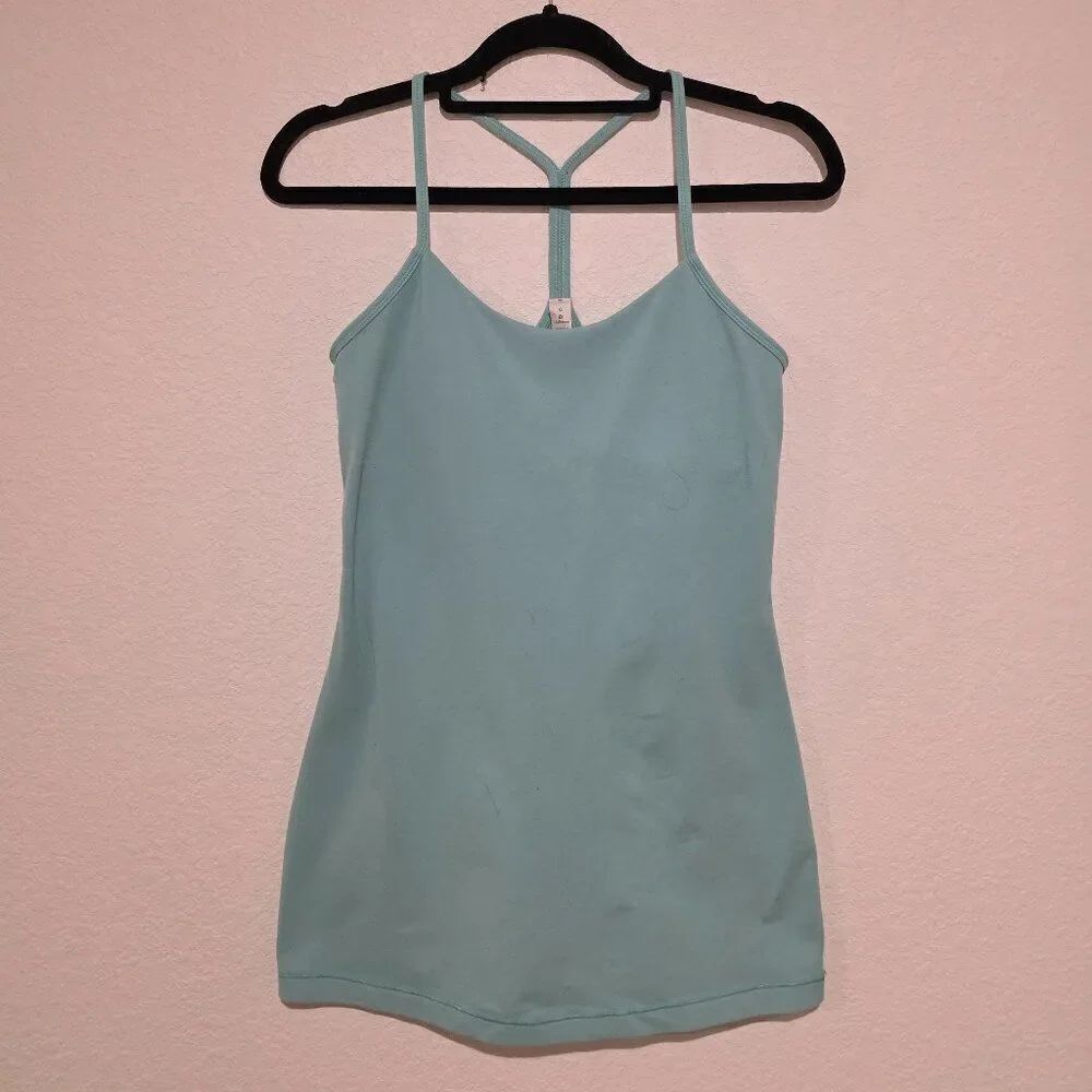 Lululemon Green Spaghetti Strap Sleeveless Tank Top Athletic Yoga Sz 6